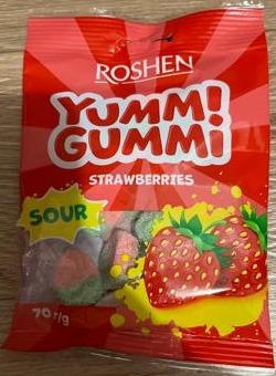 Фото - Цукерки желейні Sour strawberries Yummi Gummi Roshen