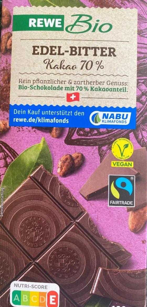 Фото - Edel-bitter kakao 70% schokolade Rewe bio