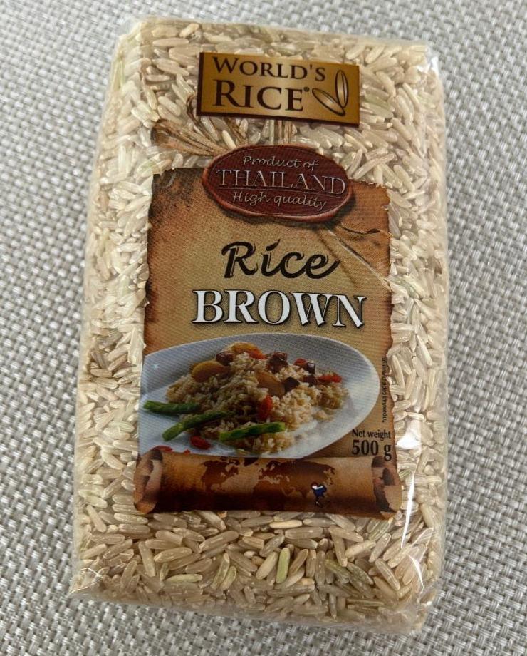 Фото - Рис коричневий цільнозерновий нешліфований Rice Brown World's Rise