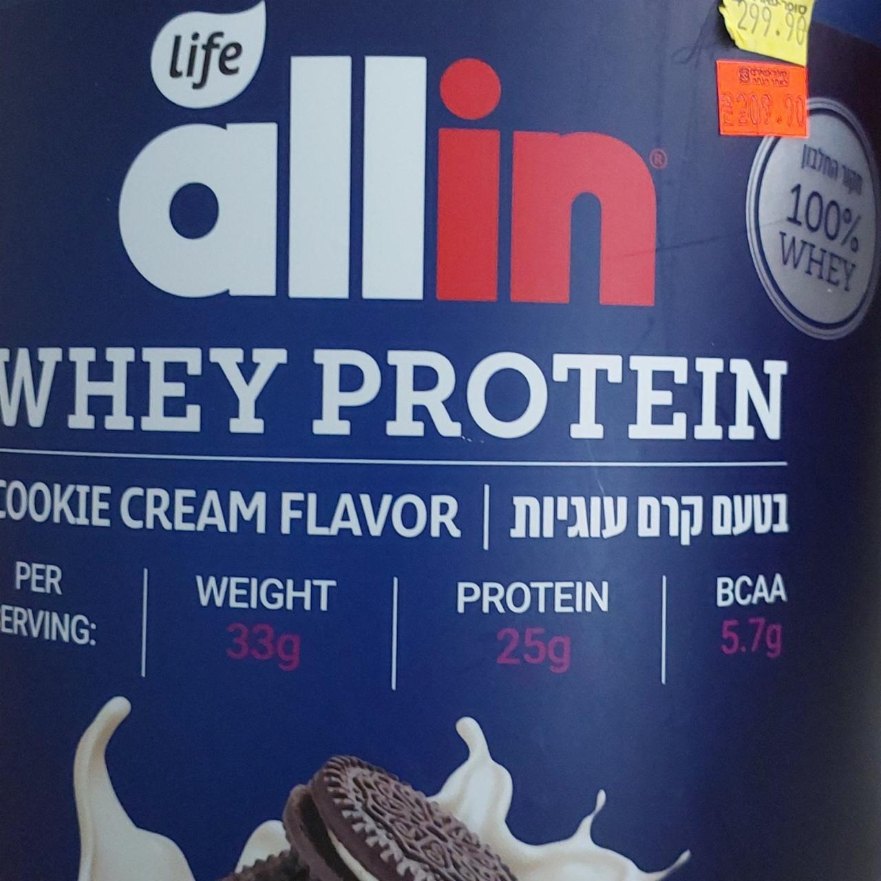 Фото - Protein whey cookie cream flavor Allin