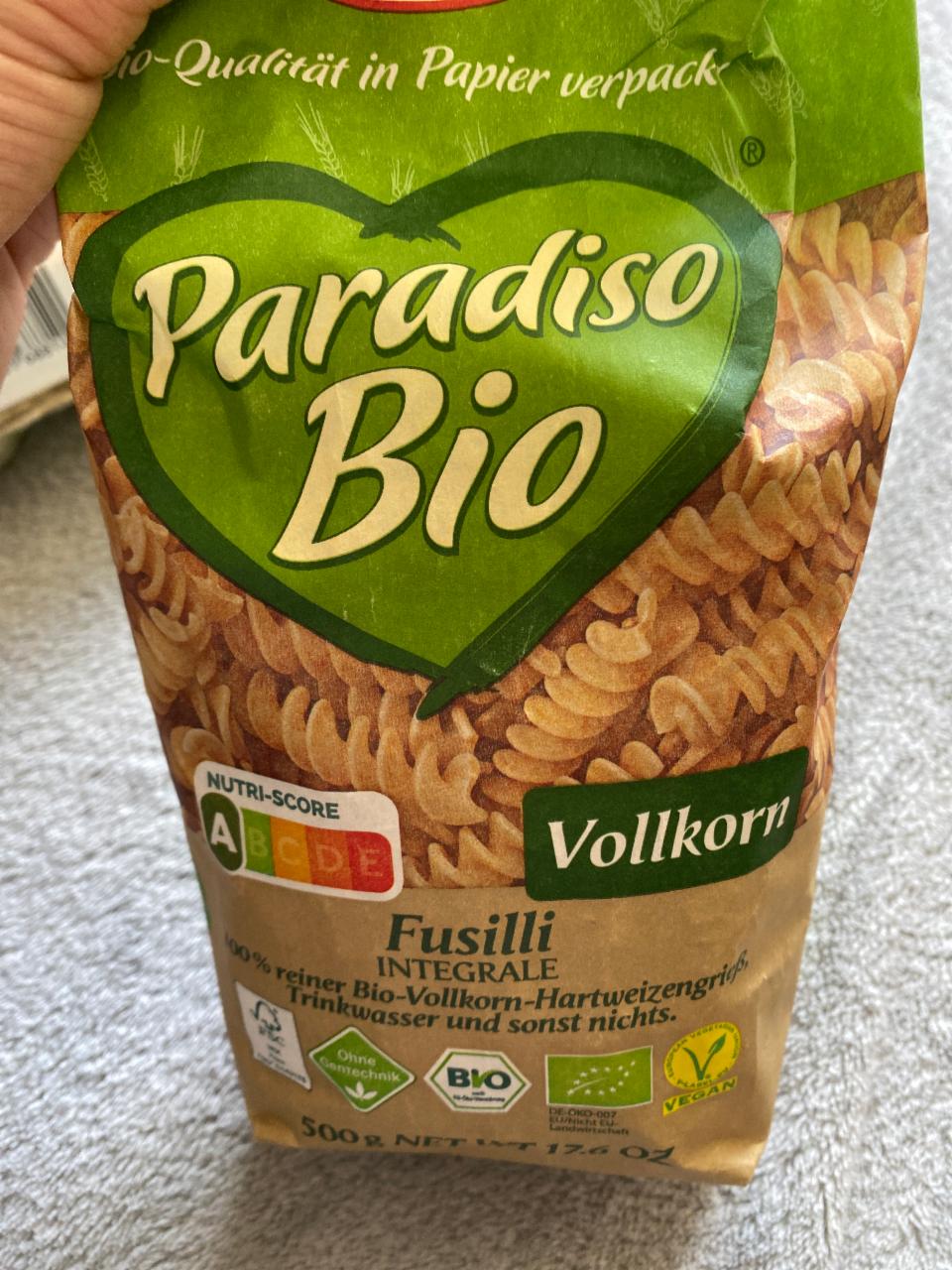 Фото - Макарони цільнозернові Paradiso Bio Fusilli Zabler