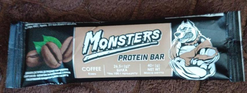 Фото - Протеїновий батончик глазурований зі смаком кави Coffee Protein Bar Monsters