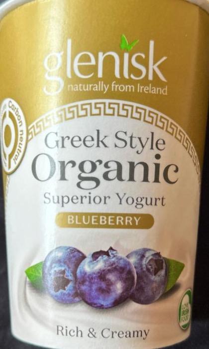 Фото - Greek style organic superior yogurt blueberry Glenisk