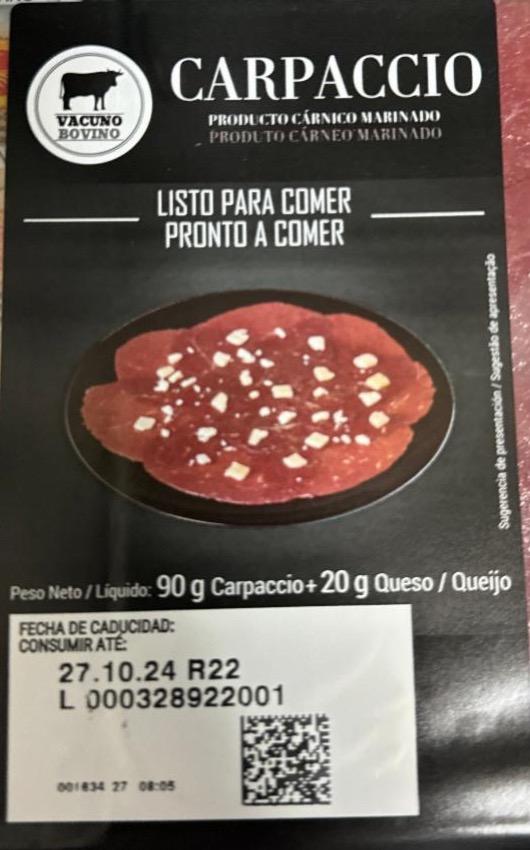 Фото - Carpaccio listo para comer Vacuno