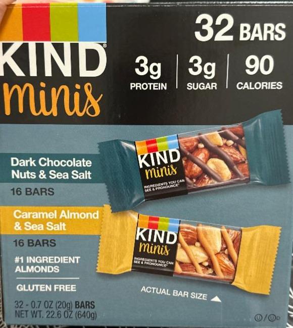 Фото - Variety Pack Dark Chocolate Nuts & Sea Salt Caramel Almond Kind Minis