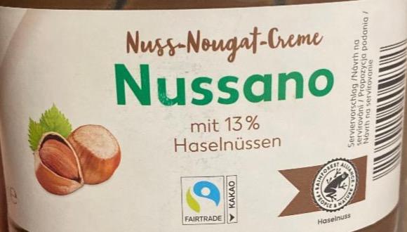 Фото - Nuss nougat creme nussano mit 13% haselnüssen Kaufland