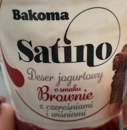 Фото - Satino deser jogurtowy o smaku brownie z czereśniami i wiśniami Bakoma