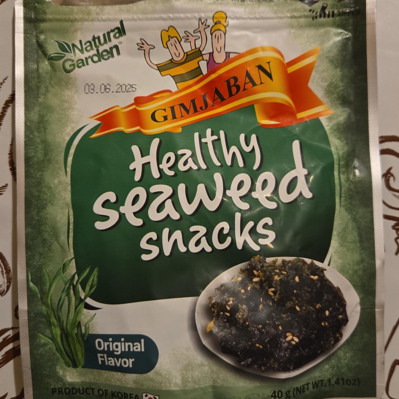 Фото - Снек з водоростей з оригінальним смаком Healthy Seaweed Snack Gim Jaban