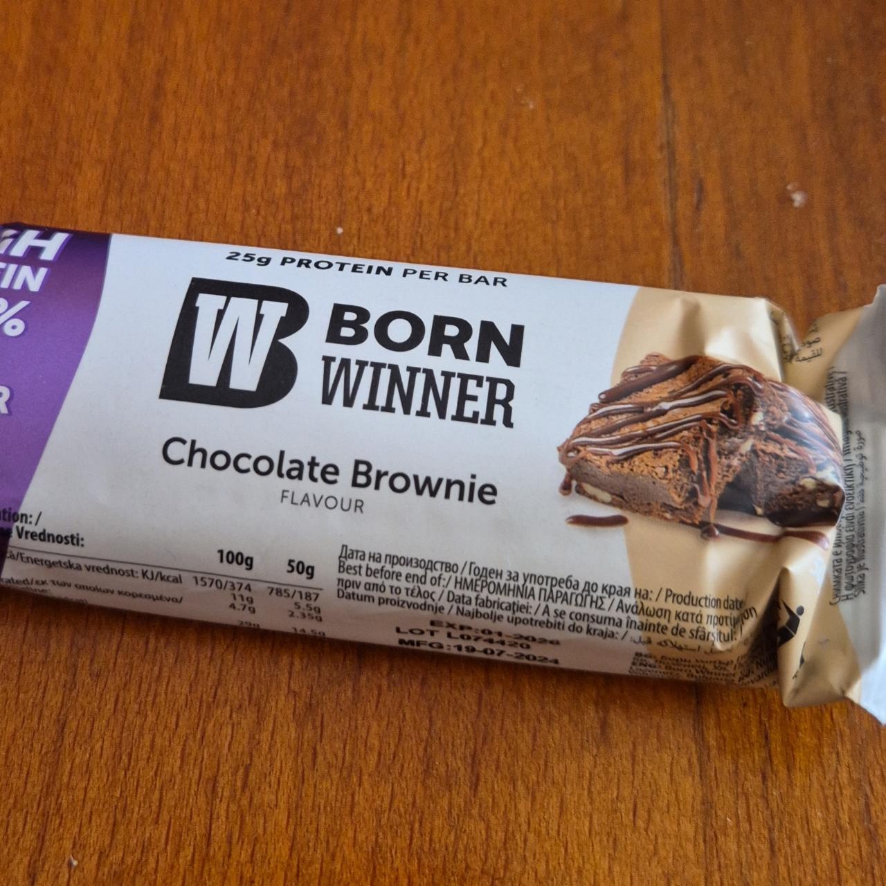 Фото - High protein 50% chocolate brownie flavour bar Born winner