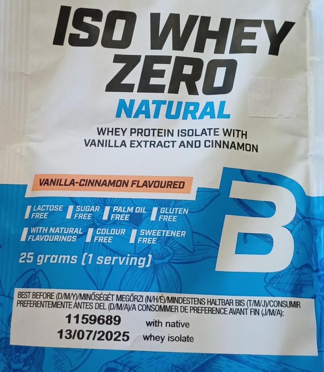 Фото - Iso Whey Zero Natural Whey Protein Isolate with Vanilla Extract and Cinnamon BioTechUSA