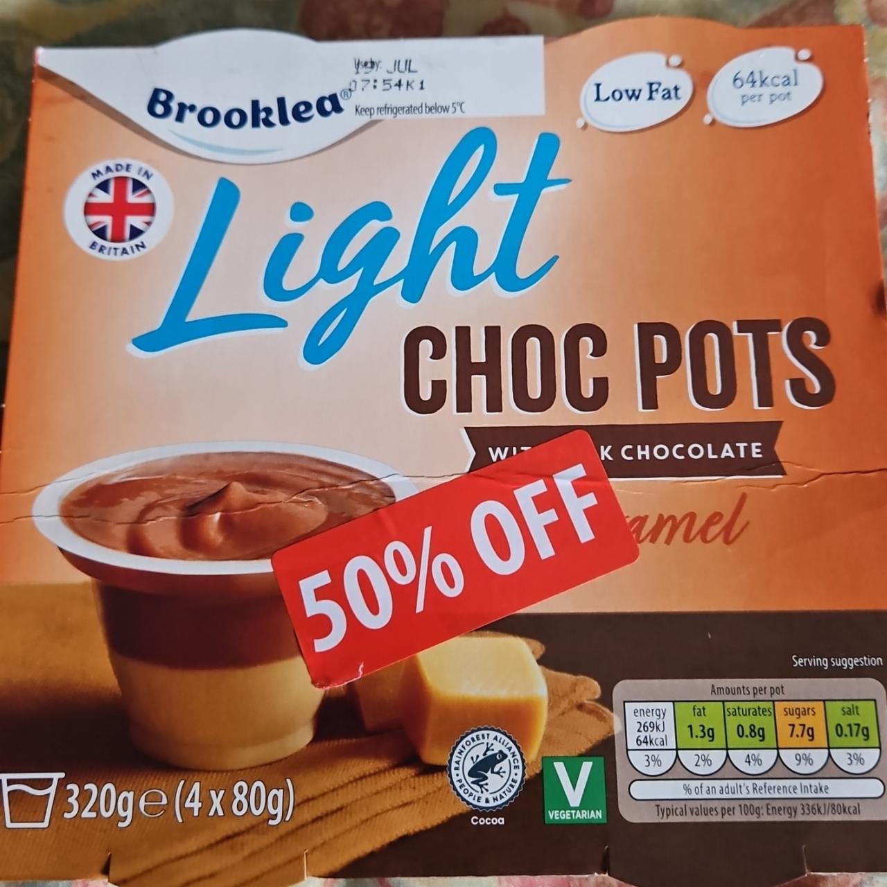 Фото - Milk chocolate & caramel light choc pots Brooklea