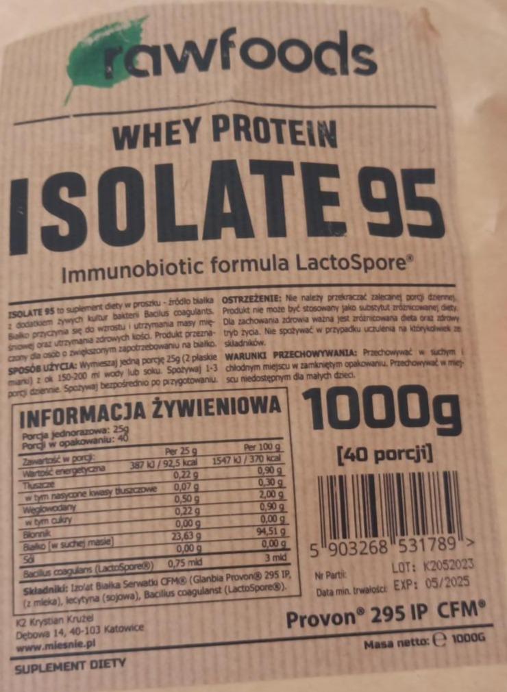 Фото - Whey Protein Isolate 95 Rawfood