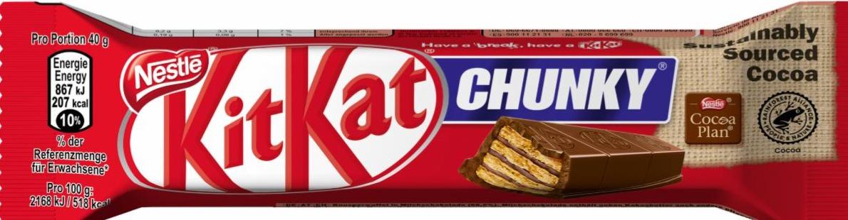 Фото - Вафлі у молочному шоколаді Chunky Kit Kat