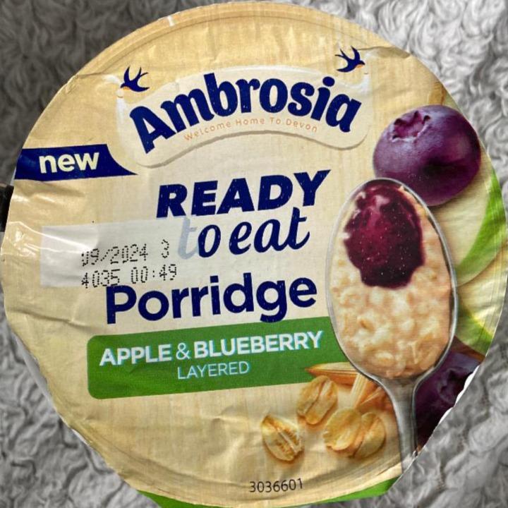 Фото - Ready to Eat Porridge Pot with Apple & Blueberry Layer Ambrosia