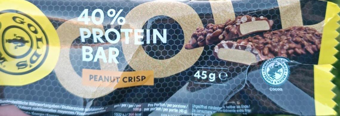 Фото - Батончик протеїновий Protein Bar 40% Peanut Crisp Gold's Gym Nutrition