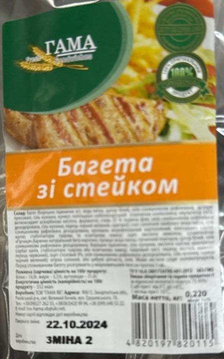 Фото - Багета зі стейком Гама Fresh Sandwiches