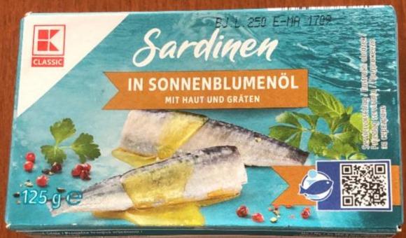 Фото - Sardinen in sonnenblumenöl mit haut und gräten K-Classic