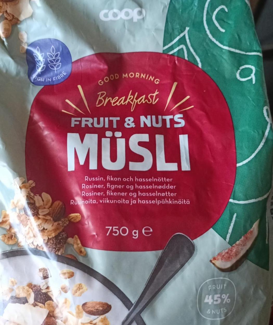 Фото - Breakfast fruit nuts müsli Coop