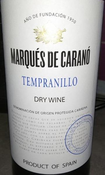 Фото - Вино Tempranillo Marques de Carano