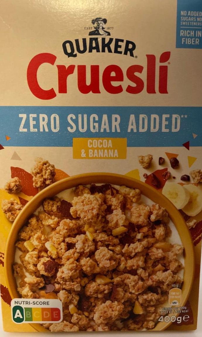 Фото - Cruesli zero sugar added Cocoa & banana Quaker