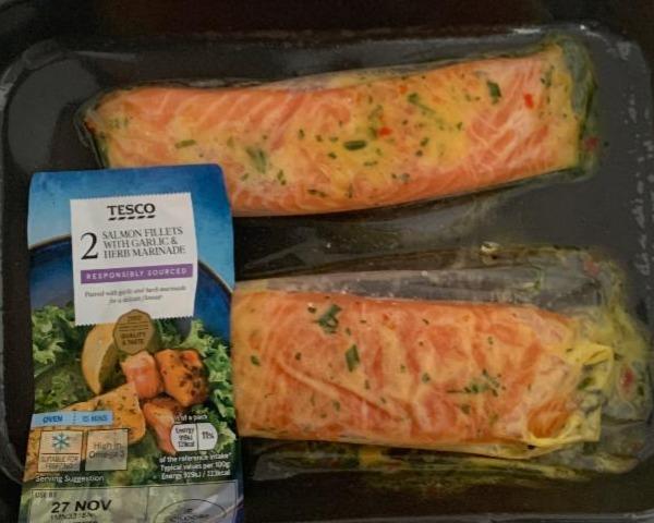 Фото - Salmon fillets with garlic and herb marinade Tesco