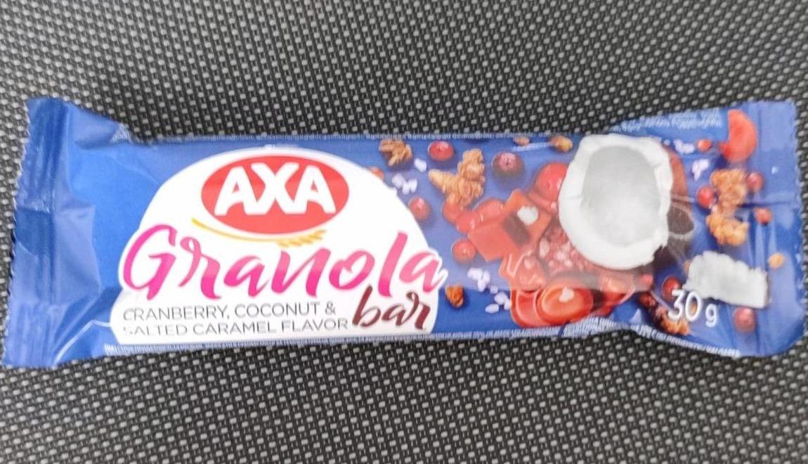 Фото - Батончик-гранола Cranberry Coconut & Salted Caramel Flavor Granola Bar Axa