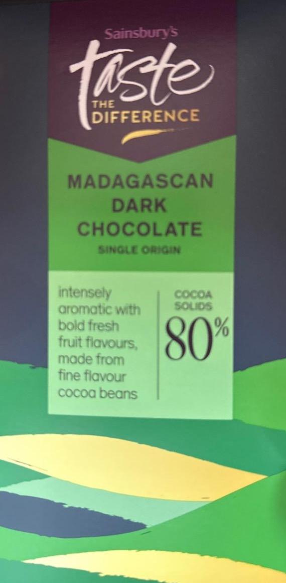 Madagascan dark chocolate Taste the Difference - калорійність, харчова ...