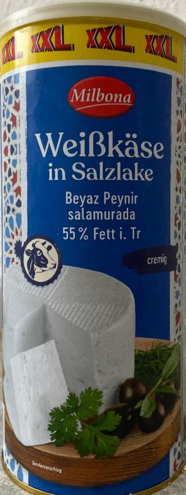 Weißkäse in цінність Salzlake Milbona - калорійність, ⋙TablycjaKalorijnosti харчова