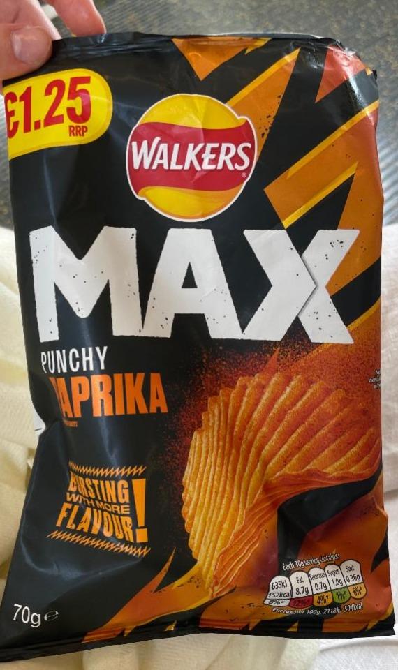 Фото - Max punchy paprika crisps Walkers