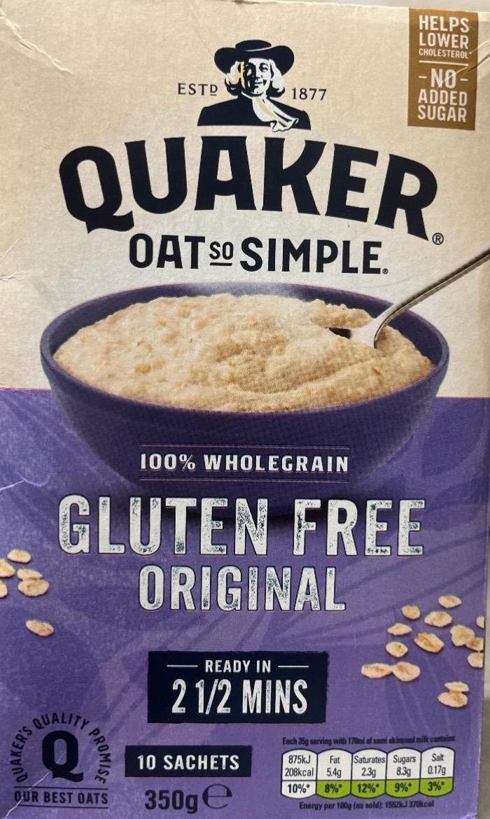 Фото - Gluten free original Quaker Oat So Simple