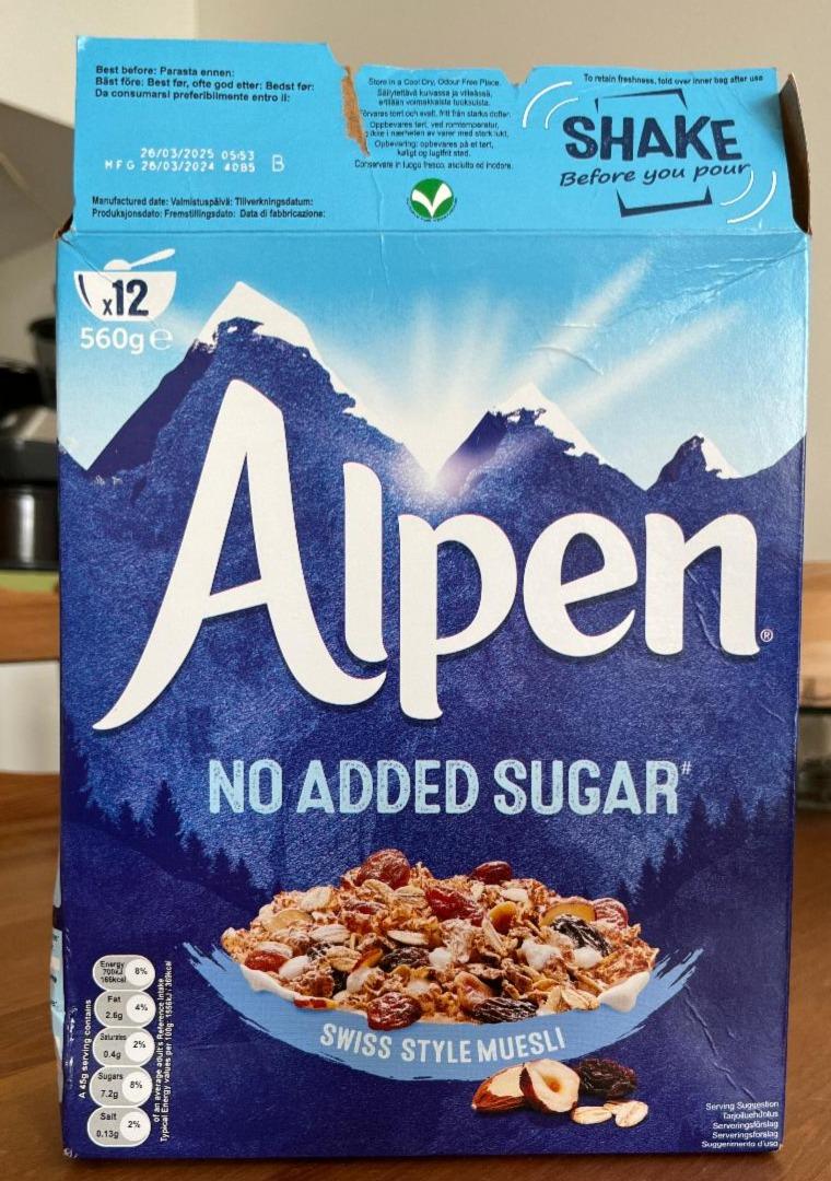 Фото - Swiss Style Muesli No Added Sugar Alpen