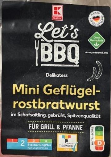 Фото - Let's BBQ Mini Geflügelrostbratwurst K-Classic