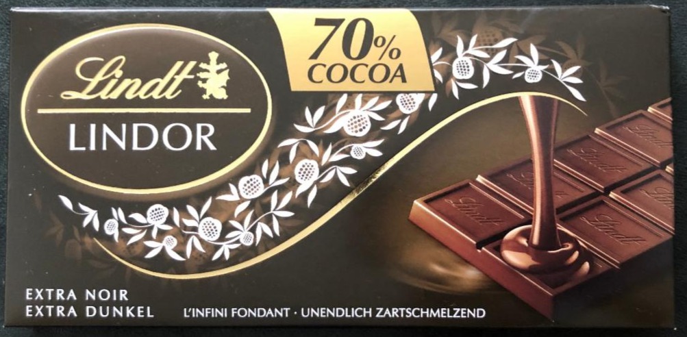 Фото - Шоколад екстра чорний 60% таблетка какао Lindt Lindor