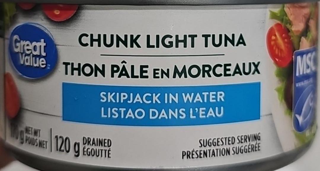 Фото - Chunk Light Tuna Great Value