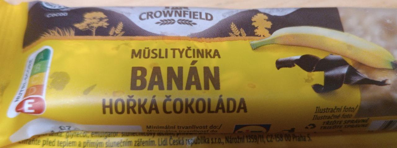 Фото - Müsli tyčinka banán hořká čokoláda Crownfield