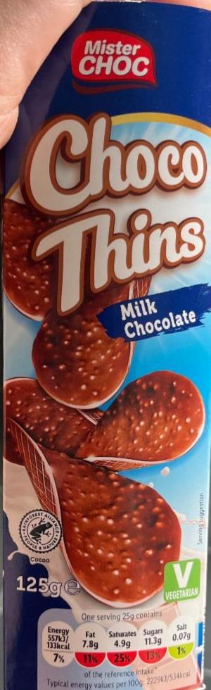 Фото - Choco Thins Milk Chocolate Mister Choc