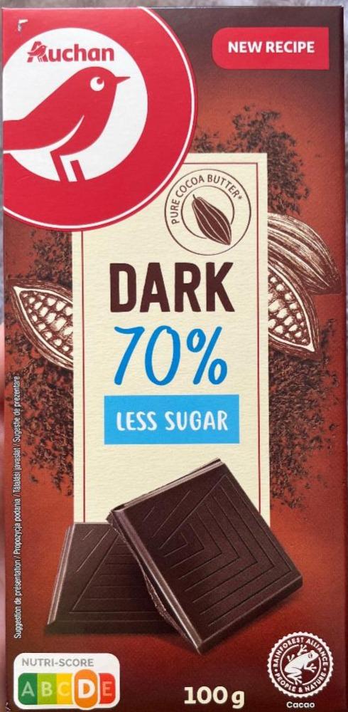 Фото - Czekolada gorzka 70% less sugar Auchan