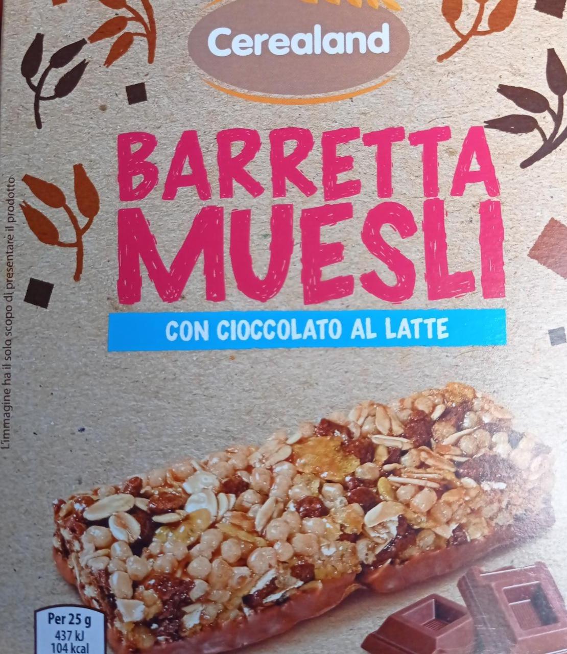 Фото - Barrette Muesli con Cioccolato al Latte Cerealand