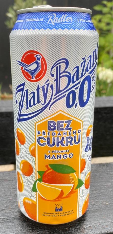 Фото - Radler 0,0% mango Zlatý Bažant