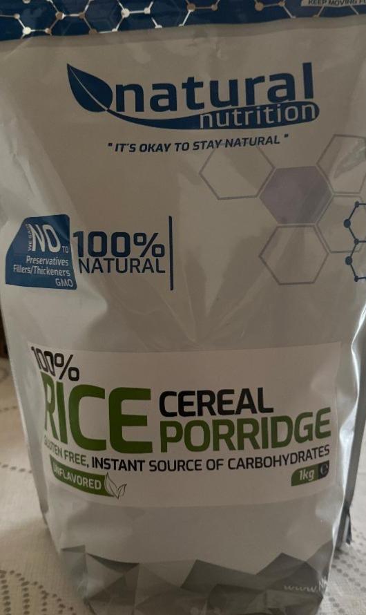 Фото - 100% Rice Cereal Porridge Unflavored Natural Nutrition