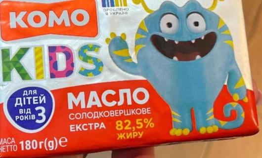 Фото - Масло 82.5% солодковершкове для дітей eкстра kids Комо