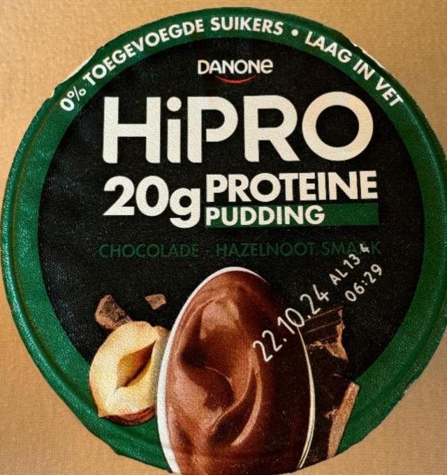 Фото - Hipro 20 g protein pudding chocolade hazelnoot smaak Danone