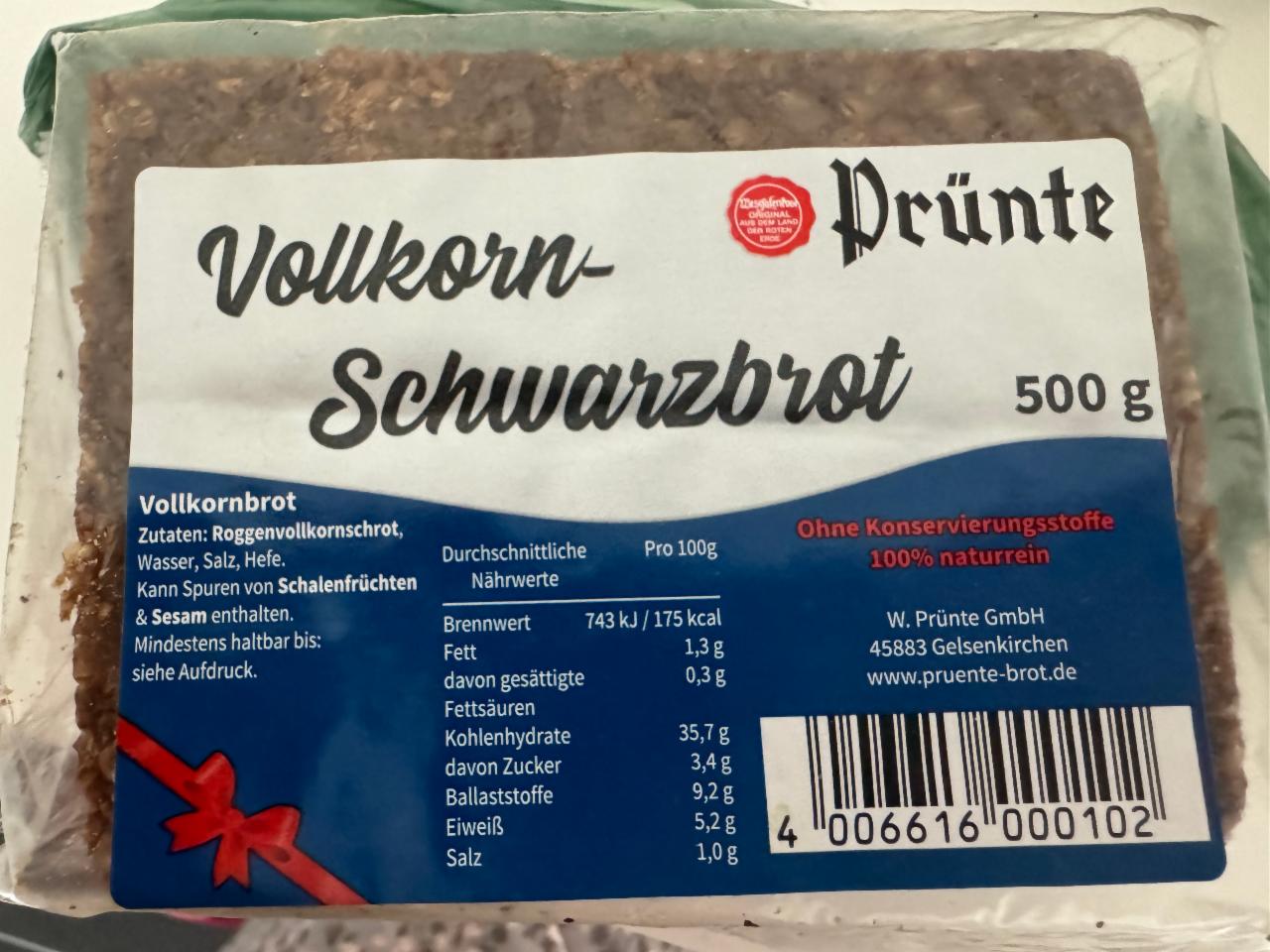 Фото - Vollkorn Schwarzbrot Pruente Brot Drunte