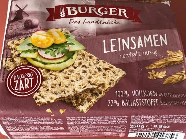 Фото - Knäckebrot Leinsamen Burger