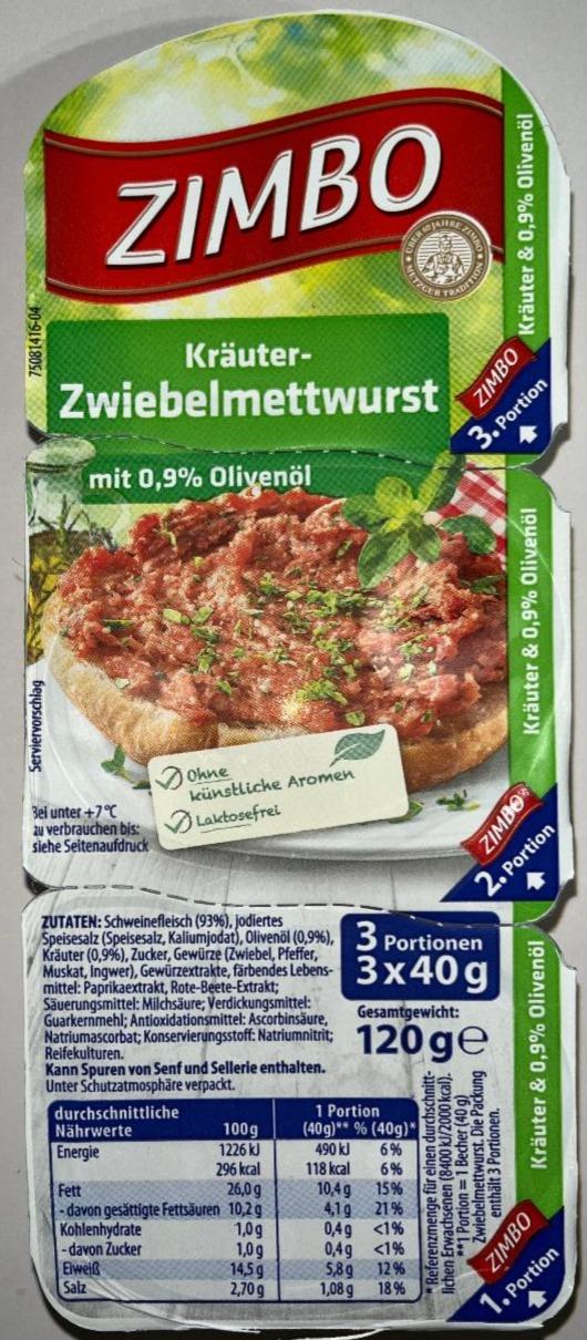 Фото - Kräuter-Zwiebelmettwurst Zimbo