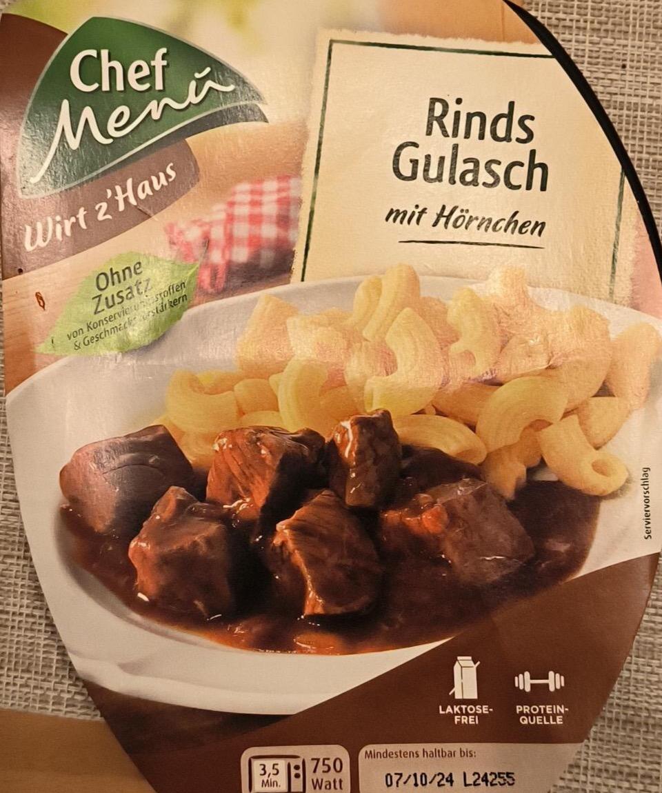 Фото - Rinds gulasch mit hörnchen Chef Menu