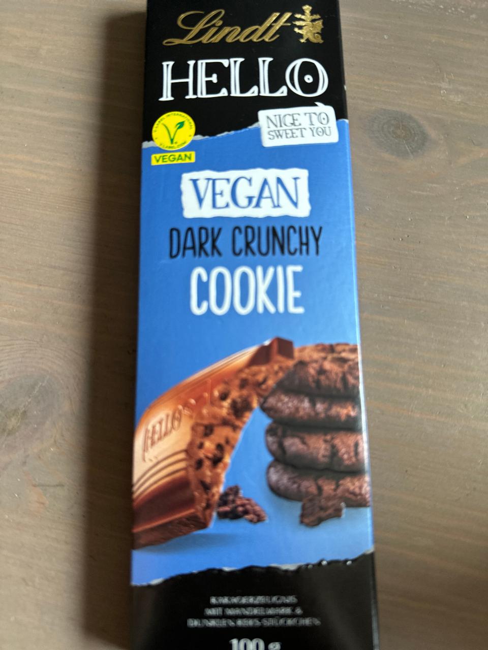 Фото - Печиво веганське Vegan Dark Crunchy Cookie Hello Lindt