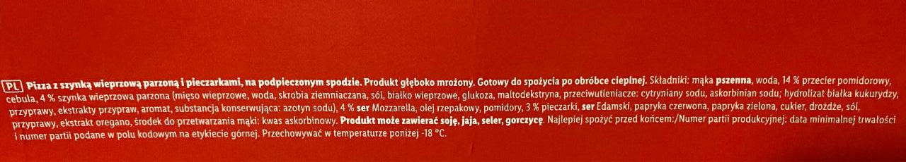 Фото - Pizza z szynką wieprzową i pieczarkami Lidl