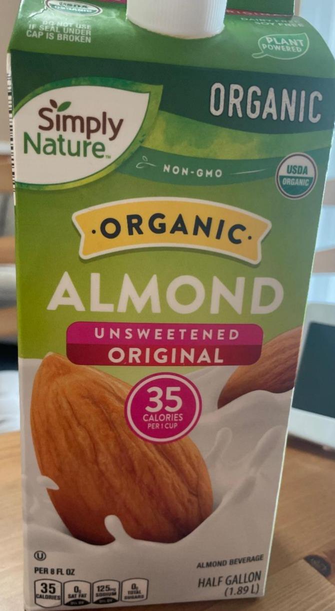 Фото - Almond unsweetened original milk Simply Nature