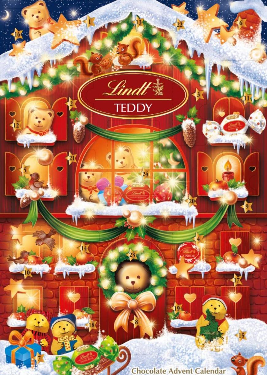 Фото - Шоколадний Адвент-календар Lindt Teddy House Lindt